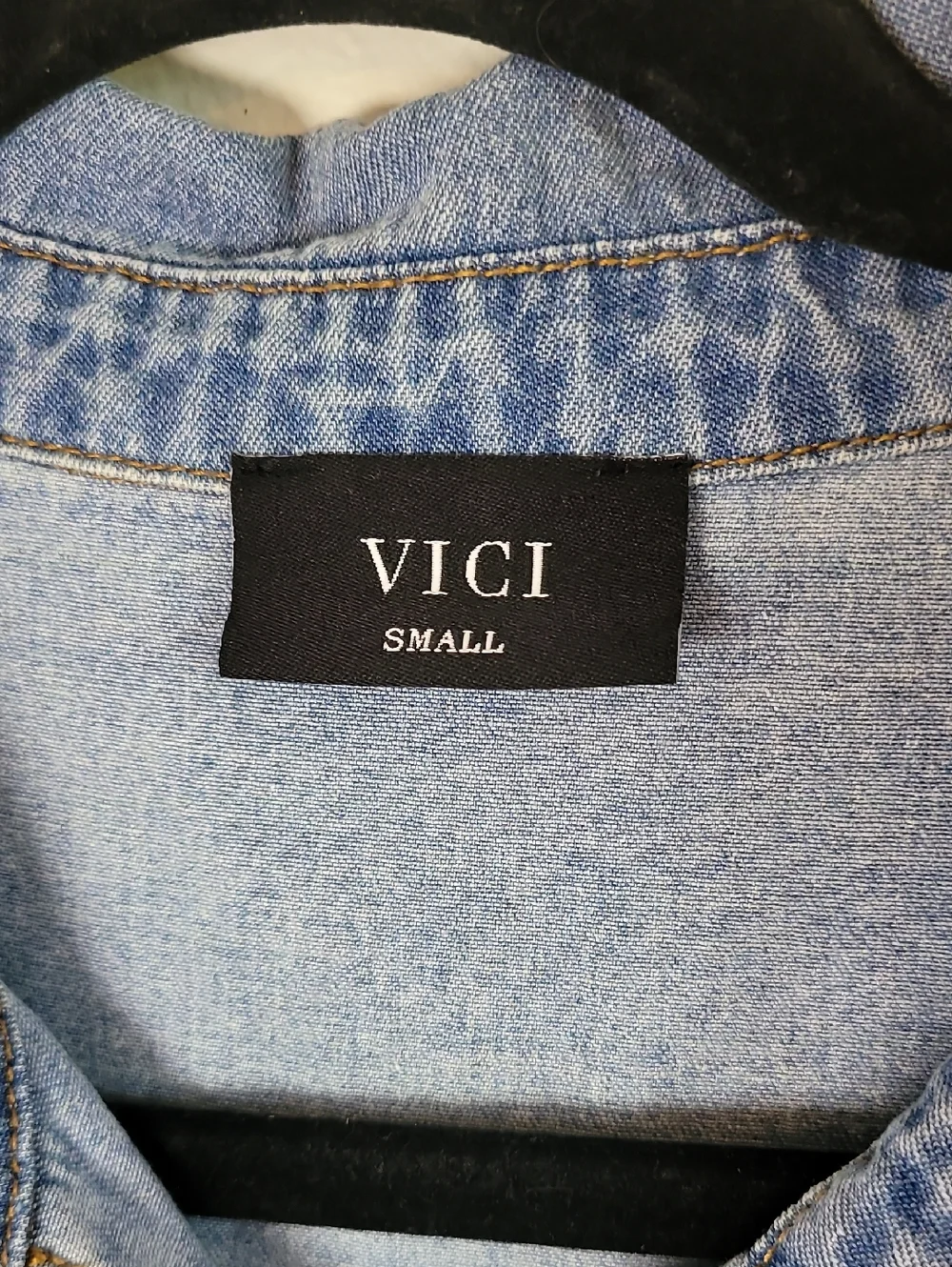 VICI Tiered Denim Babydoll Dress. Sz: Small